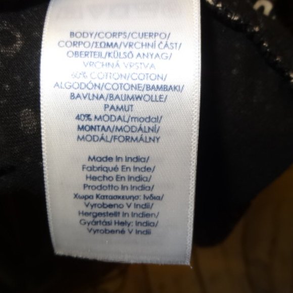 Chaps Black & Tan Print 3 Quarter Sleeve Tunic, Like New - Picture 6 of 6